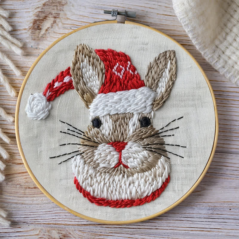 Rubbyoo Embroidery Kit - "Winter Bunny" Christmas Rabbit - image 8
