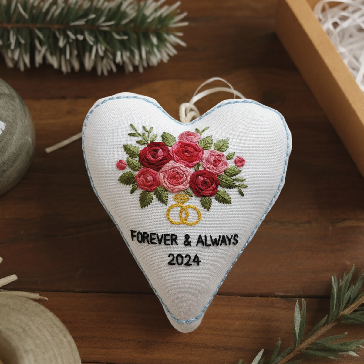 Rubbyoo Heart Embroidery Kit - Rose Bouquet | Personalized Floral Gifts | Unique Wedding Craft - image 6