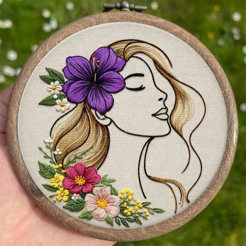Rubbyoo Embroidery Kit - Gorgeous Woman | Modern Stitch Patten | Perfect Gift For Her - image 5