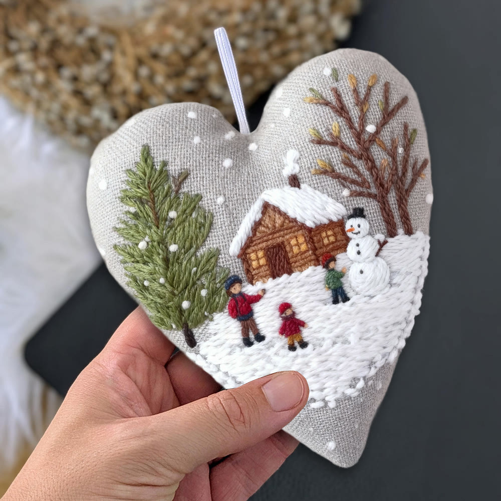 Rubbyoo Heart Embroidery Kit - Light Snow | Winter Handmade Art | Christmas Wall Hanging  - image 7