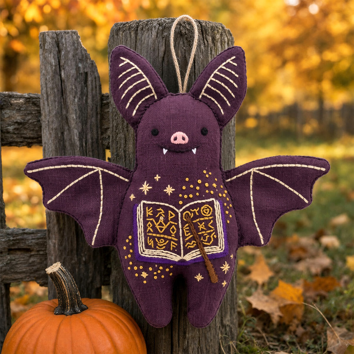 Rubbyoo Bat Embroidery Kit - Open Spell Book | Halloween Party Favor | Window Hanging Decor - image 7