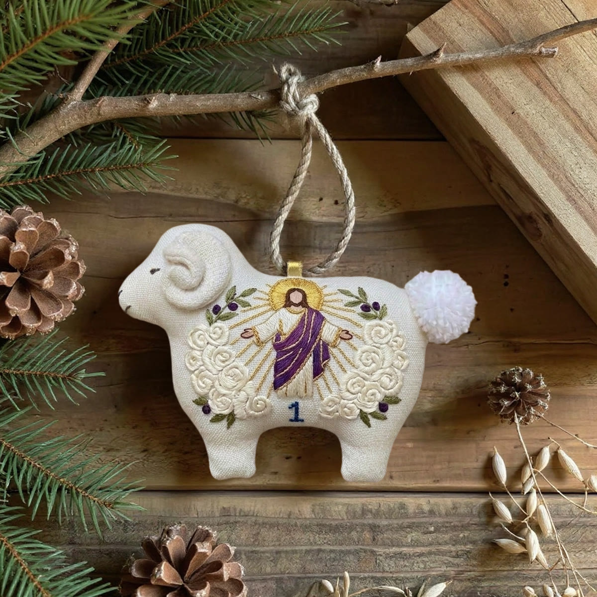 Rubbyoo Lamb-shaped Embroidery Kit - Nativity Scene | Religion Handmade Craft | Diy Holiday Ornament - image 6