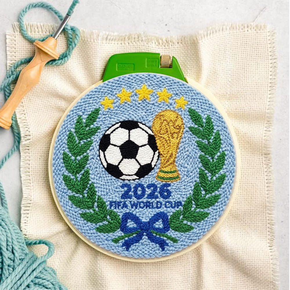Football Game  Punch Needle Kit - Handmade Textured Sewing Kit | World Cup 2026 Motif Gift For Soccer Fans - image 4