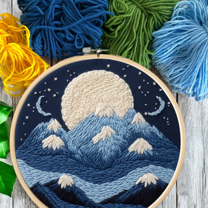 Moonlit Mountain Range Punch Needle Kit – Novice-friendly Diy | Elegant Wall Decor - image 11