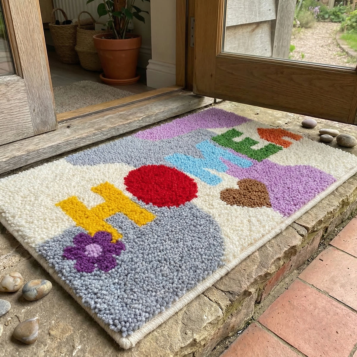 Rubbyoo Latch Hook Rug Kit - Colourful Home Patten | Spring Door Mat | Unique House Decor - image 6