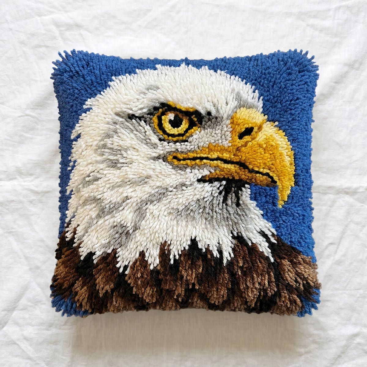 Rubbyoo Latch Hook Pillow Kit - Majestic Eagle | Patriotic Handmade Craft | Nice For Housewarming Gift  - image 6