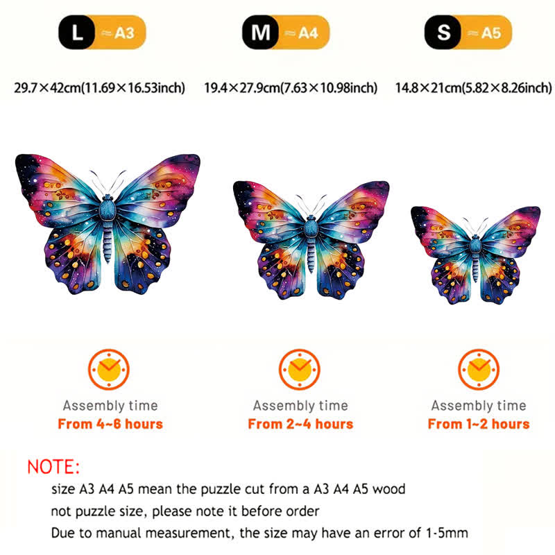 Rubbyoo A Watercolor Butterfly With A Rainbow On The Wings - Wooden Jigsaw Puzzle