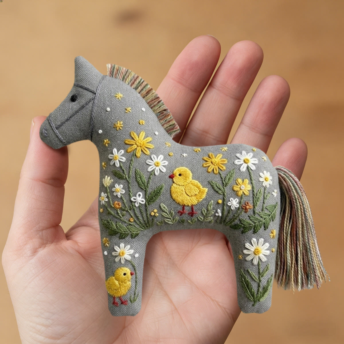 Rubbyoo Dala Horse Embroidery Kit - Chick In The Meadow | Gift For Crafters | Cute Nursery Decor - image 9