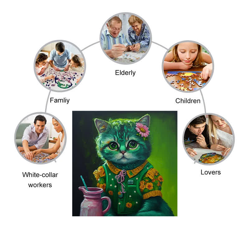 Milk Cat - Wooden Jigsaw Puzzle