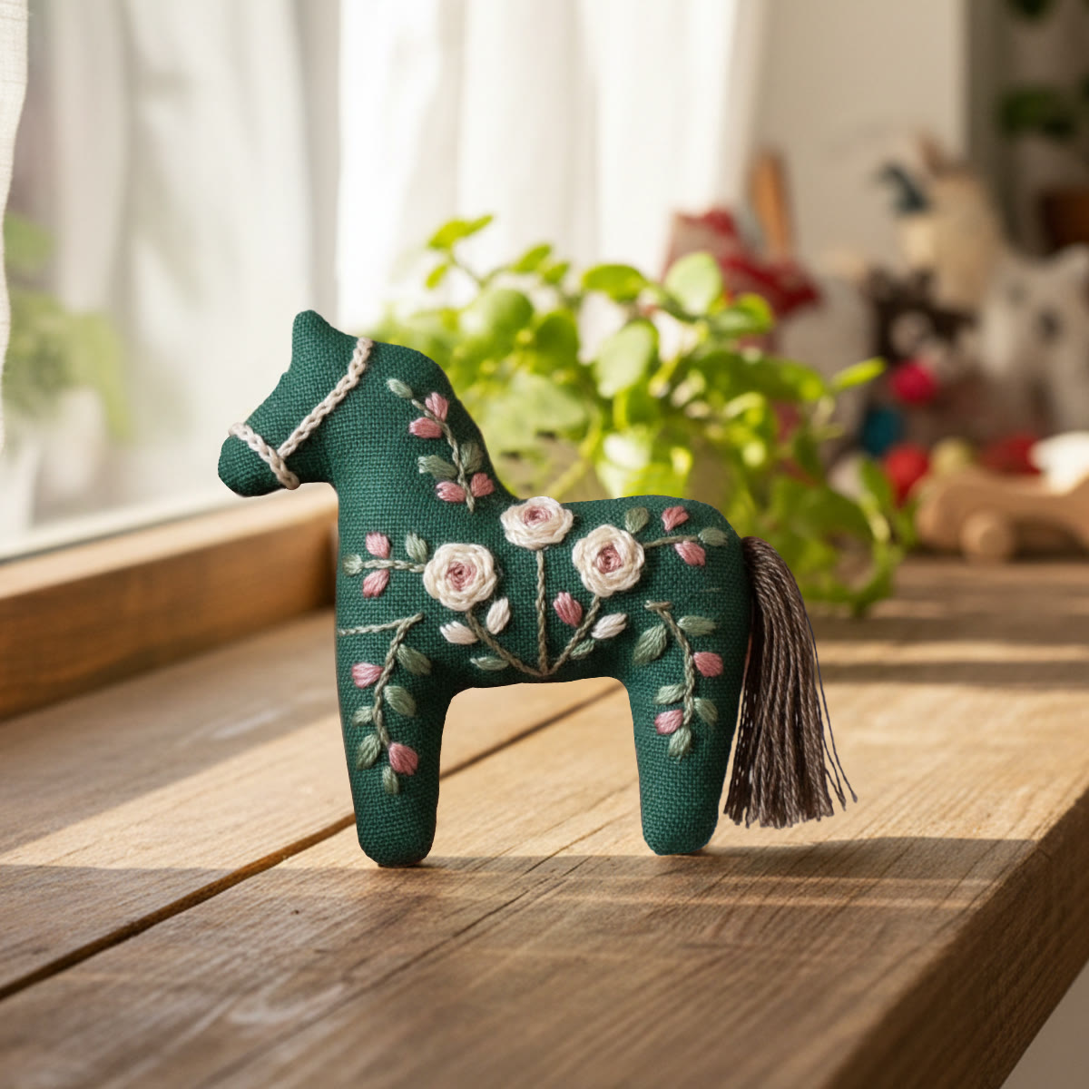 Rubbyoo Horse Embroidery Kit - Little Flower | Easy Handmade Art | New Year Pendant - image 5