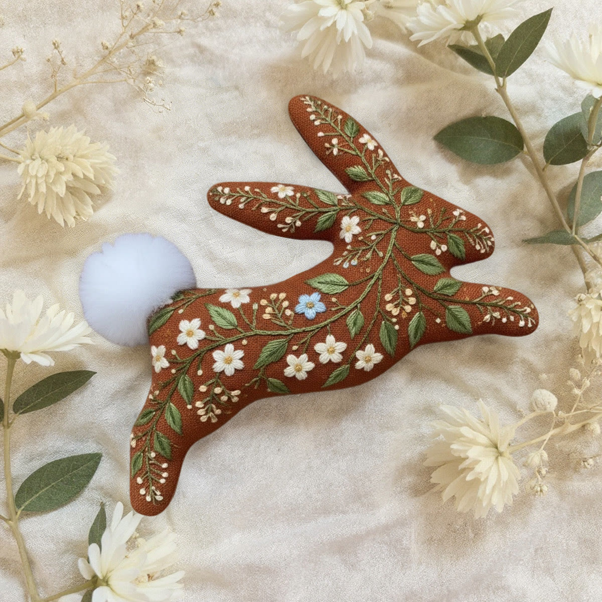 Rubbyoo Rabbit Embroidery Kit - Little Flower | Cute Animal Handicraft | Unique Birthday Gift  - image 6