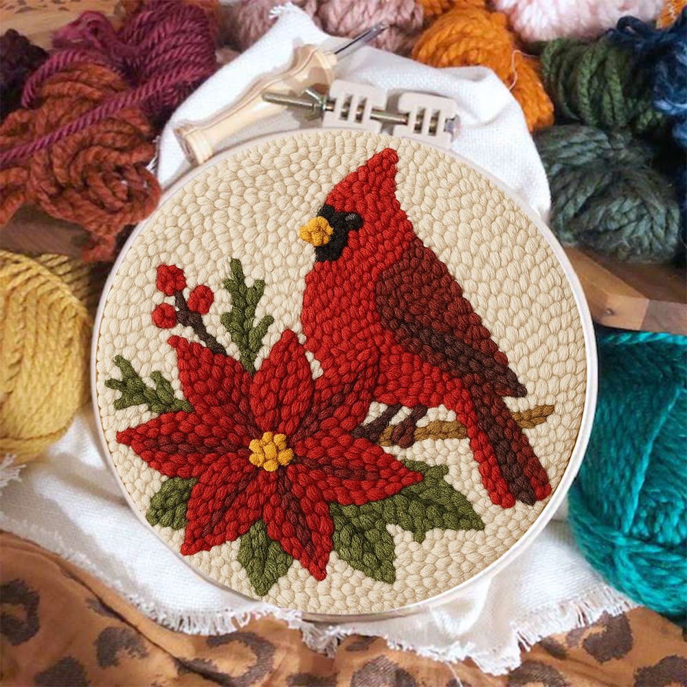 Cardinal Punch Needle Kit – Beginner-Friendly Project | Festive Winter Home Piece - image 6