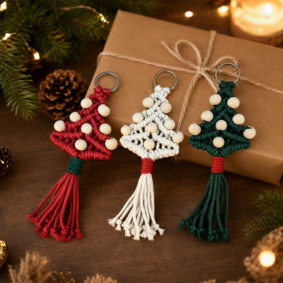 Rubbyoo Boho Macrame Christmas Ornament – Handmade Xmas Tree Wall Accent | Charming Holiday Housewarming Gift - image 2