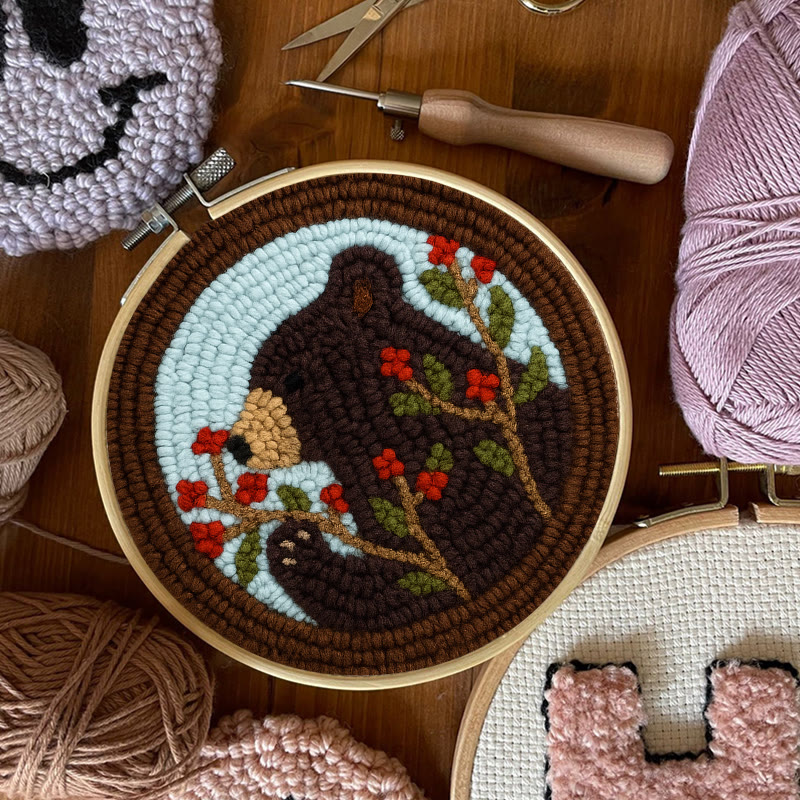 Brown Bear Punch Needle Kit - Adorable Animal Art | Handmade Gift For Decoration - image 8