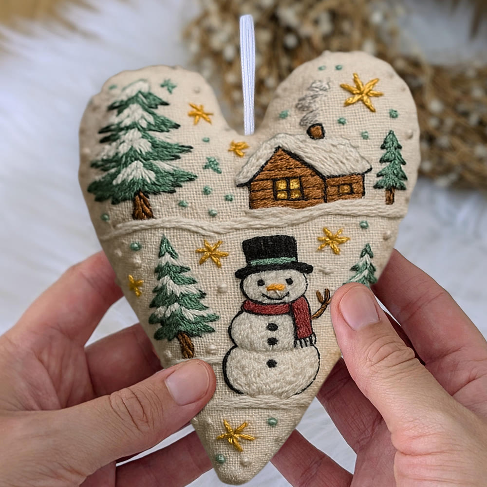 Rubbyoo Heart Embroidery Kit - Christmas Snowman | Winter Handmade Art | Diy Christmas Gift - image 10