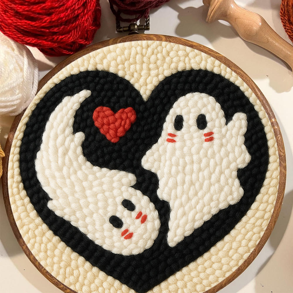 Yin-Yang Ghost Heart Punch Needle Kit – Simple-to-craft DIY Work | Romantic Handcrafted Present - image 6
