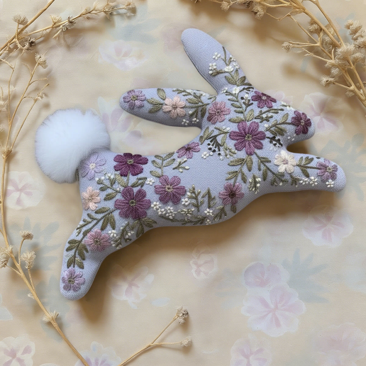 Rubbyoo Rabbit Embroidery Kit - Floral Bunny | Nice Easter Gift | Creative Handmade Craft - image 5