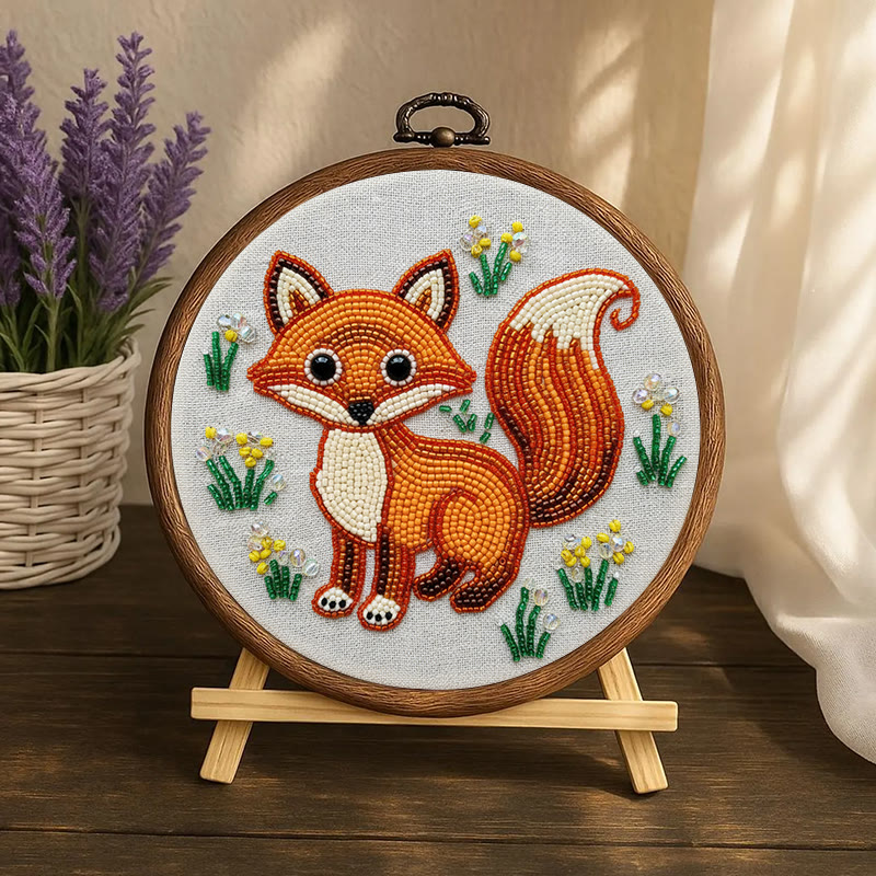 Rubbyoo Bead Embroidery Kit - Little Fox | Diy Animal Handicraft | Unique Decorative Art - image 8
