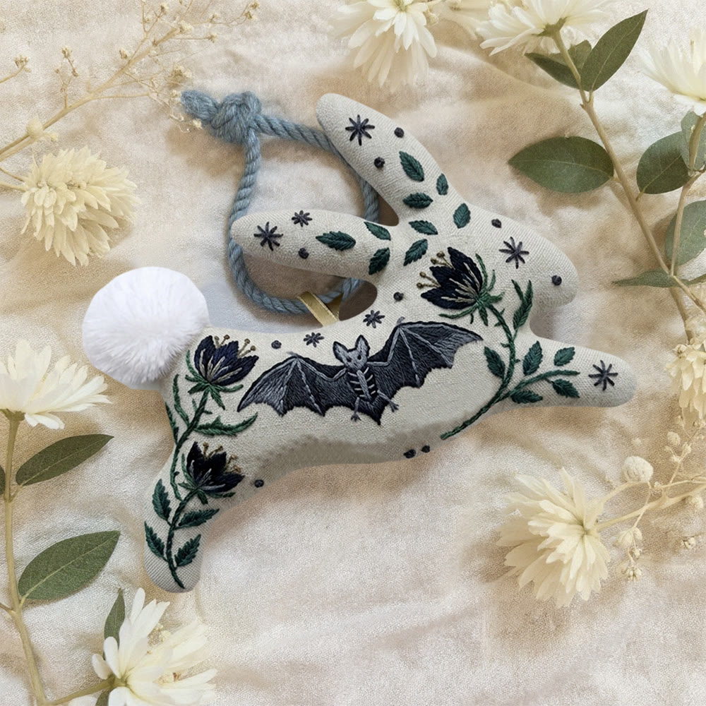 Rubbyoo Rabbit Embroidery Kit - Bat And Black Roses | Gothic Style Gift | Attractive Halloween Ornament - image 5