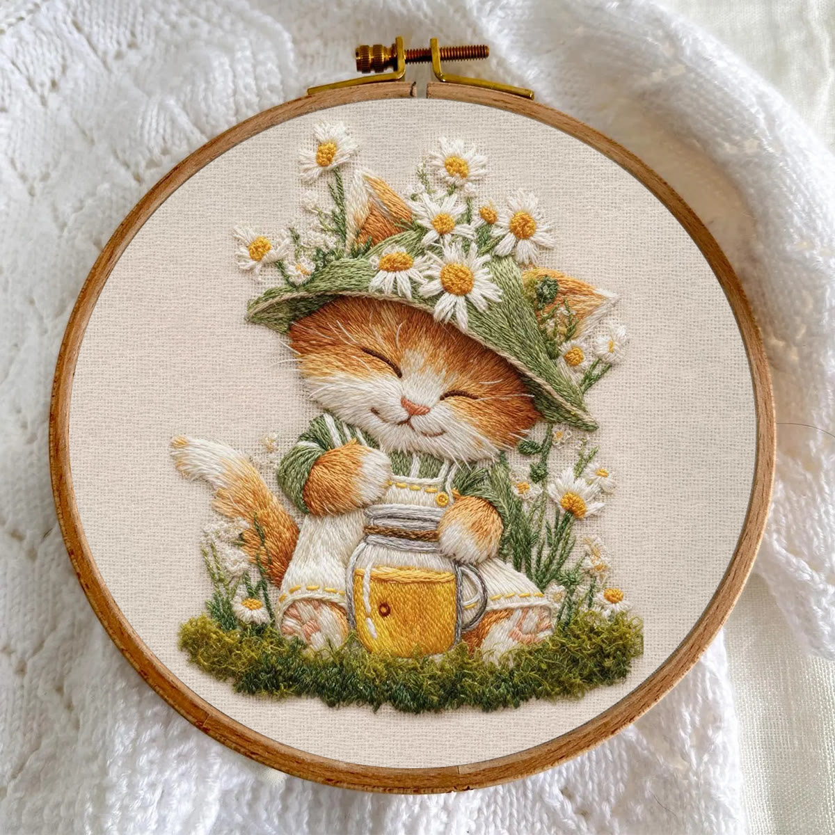 Rubbyoo Embroidery Kit - Floral Kitten | Lovely Animal Art | Gift For Home Decoration  - image 6