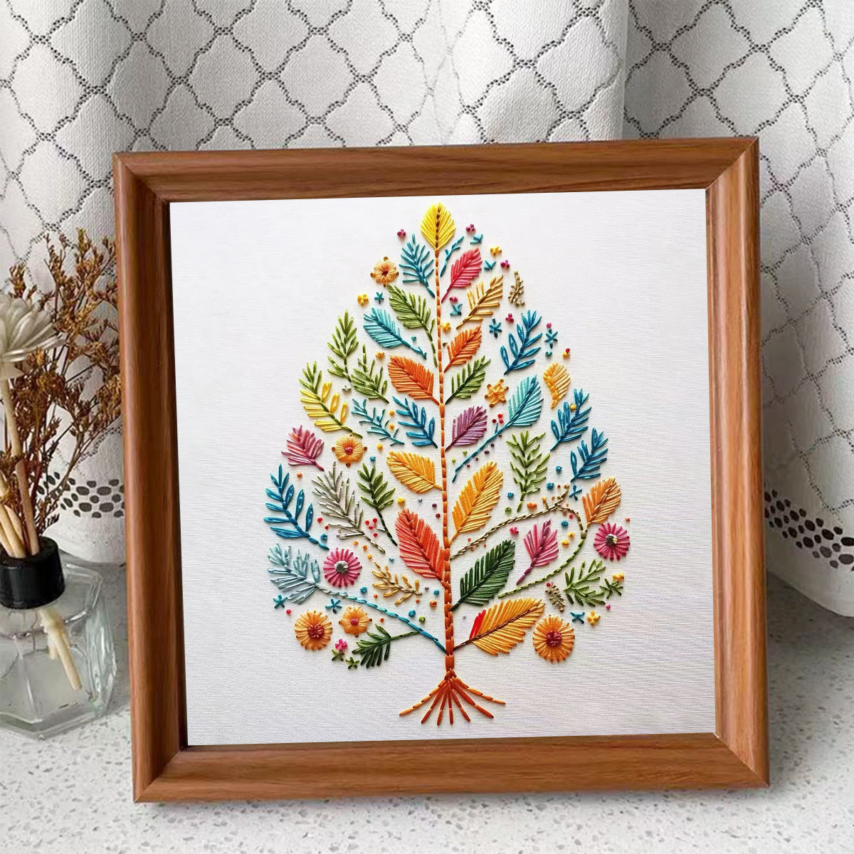 Rubbyoo Embroidery Kit - Charming Tree | Unique Home Ornament | Easy Handmade Craft - Embroidery Kit Plus An Extra Frame - image 10