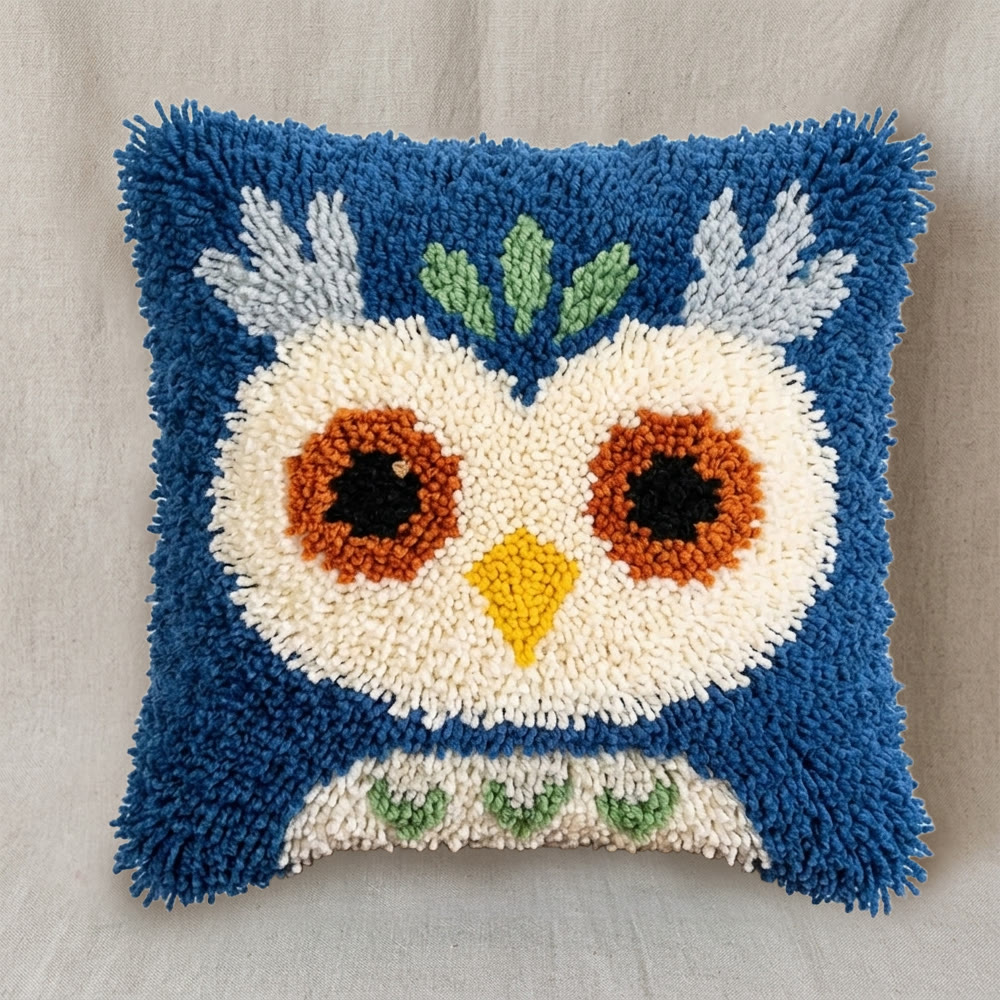 Rubbyoo Latch Hook Pillow Kit - Owl In Forest | Creative Yarn Craft | Handmade Art For Beginer - image 7