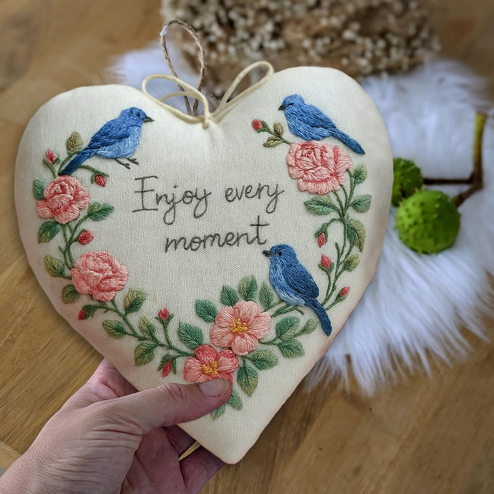 Rubbyoo Heart Embroidery Kit - Enjoy Every Moment | Handmade Wall Decor | Perfect Gift For Crafter - image 6