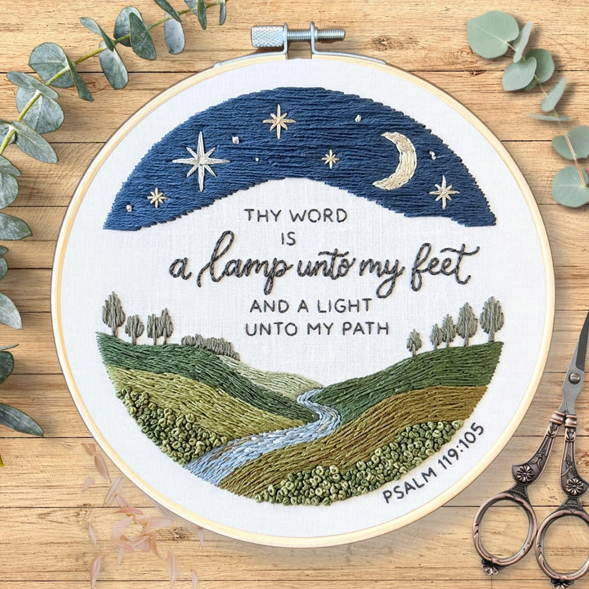 Rubbyoo Embroidery Kit - God's Word Lights My Path | Bible Psalm 119:105 | Devotional Room Decor  - image 5