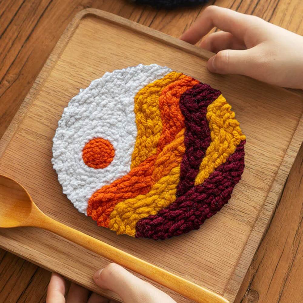 Mountain Sunset Punch Needle Kit - Diy Landscape Handicraft | Perfect For Home Decor - 5 inch Coaster Kit - image 12