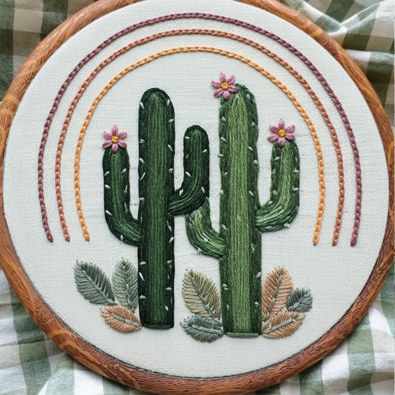 Rubbyoo Embroidery Kit - Green Cactus  | Easy Needle Artwork | Unique Hoop Craft - image 7