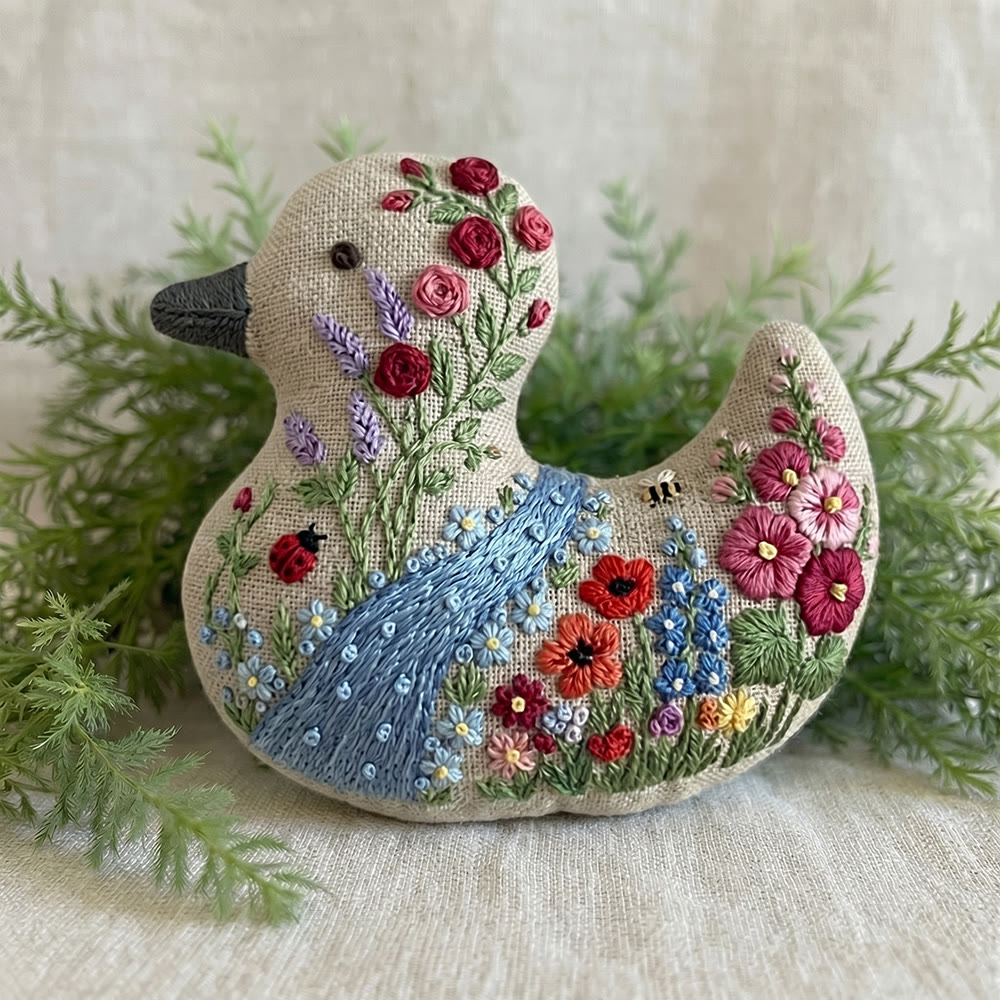 Rubbyoo Duck Embroidery Kit - Stream Rose Garden | Flowering Handmade Art | Gift For Mother - image 6