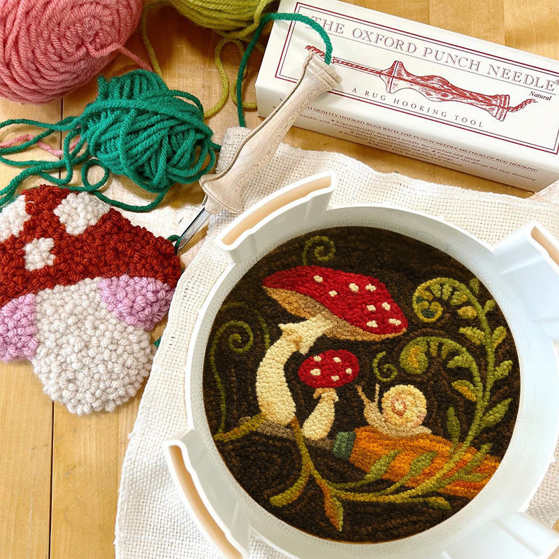 Cute Mushroom Punch Needle Kit - Wall Ornament Gift | Beginner Handmade Needlework - image 8