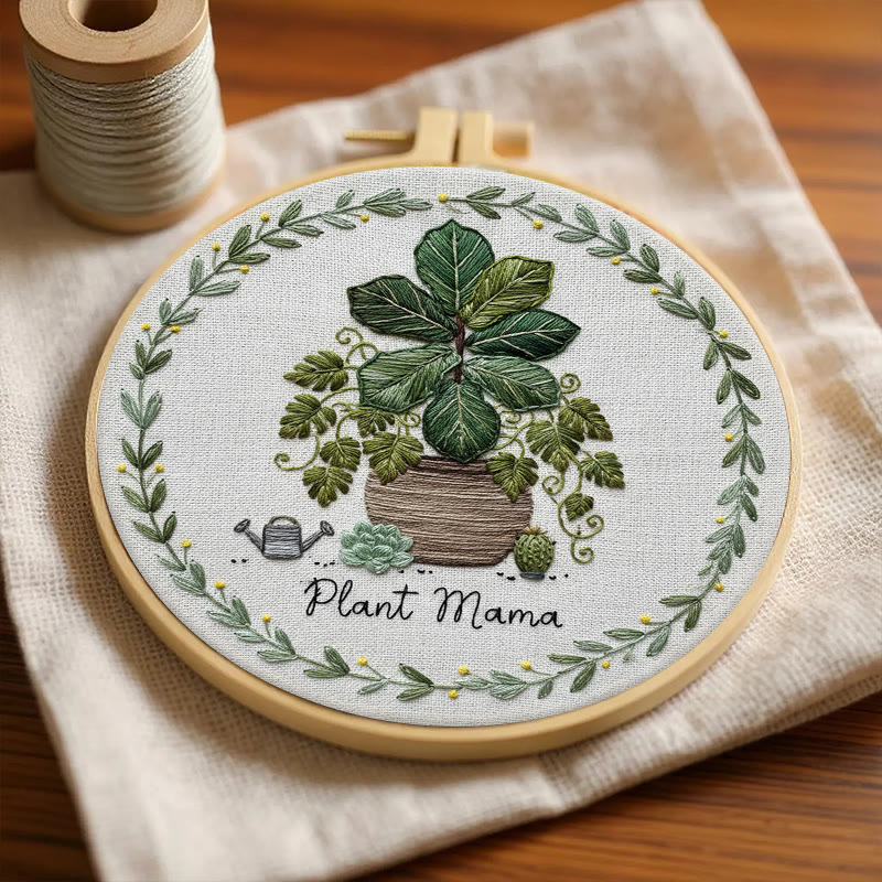 Rubbyoo Embroidery Kit - House Plant | Nice For Wall Decor | Diy Needle Craft  - image 6