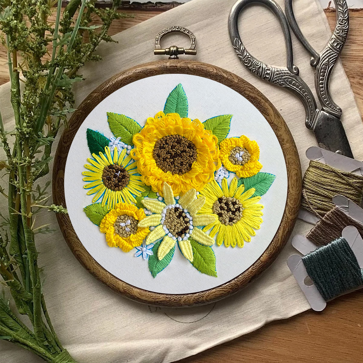 Rubbyoo Embroidery Kit-  Sunflower Starter Kit For Craft Lover - image 8