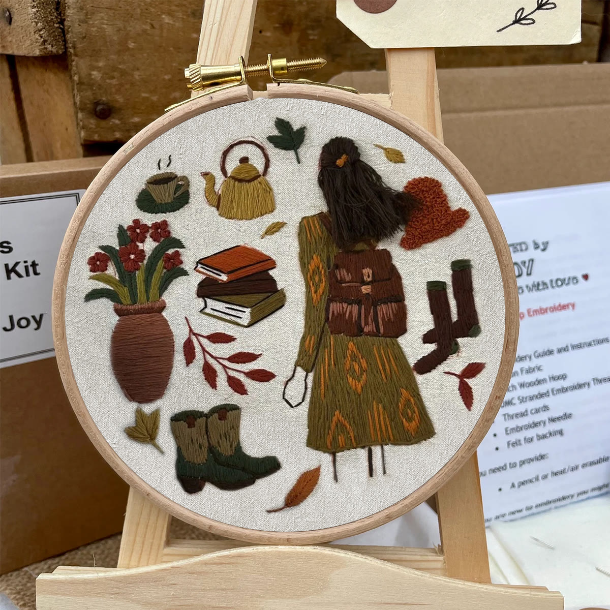 Rubbyoo Embroidery Kit- Autumn Vibes  3 | Diy Kit For Beginners  Cozy Crafts - image 6