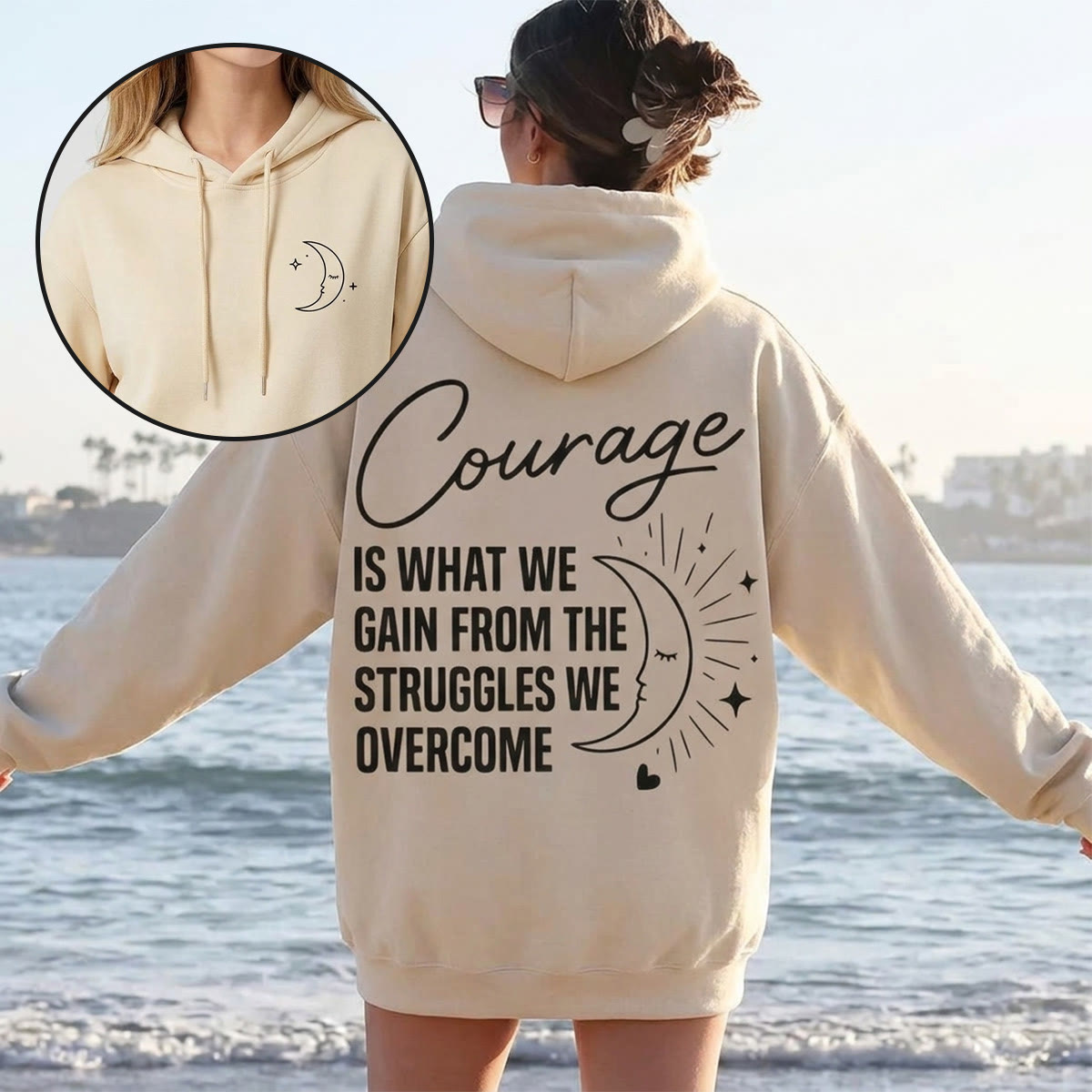 Rubbyoo Courage Is What We Gain From The Struggles Unisex Hoodie - image 4
