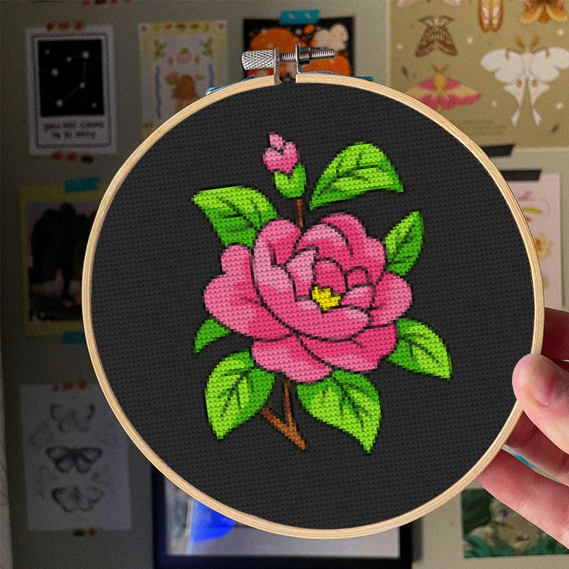  Cross Stitch Kit - Blooming Rose | Diy Floral Handicraft | Office Wall Decorations - image 8