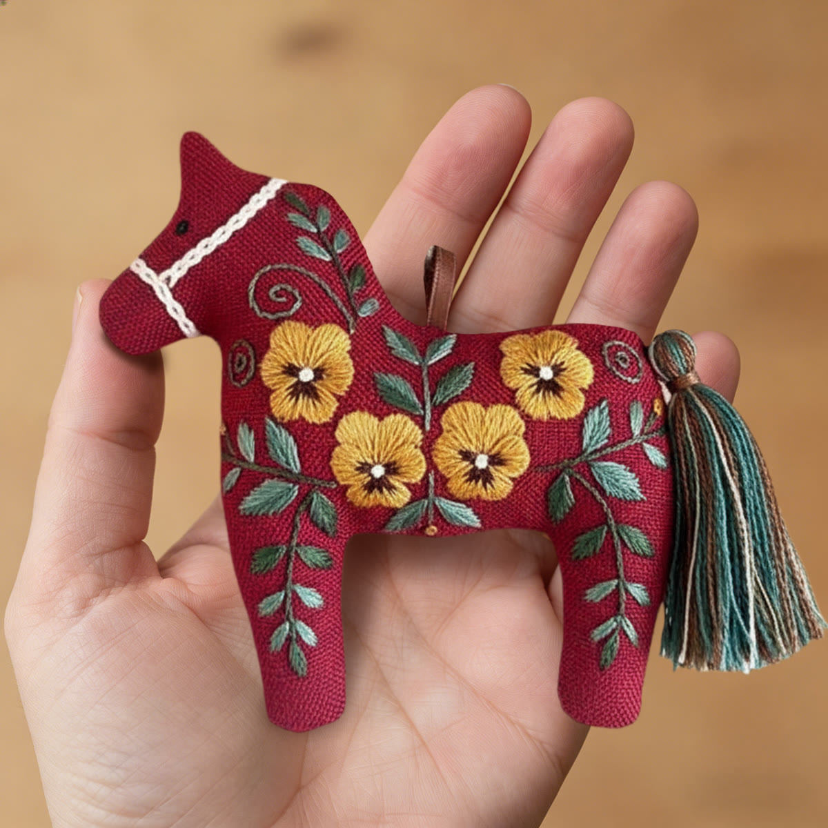 Rubbyoo Dala Horse Embroidery Kit - Yellow Flowers | Sewing Handmade Gift | Unique Home Decor  - image 9