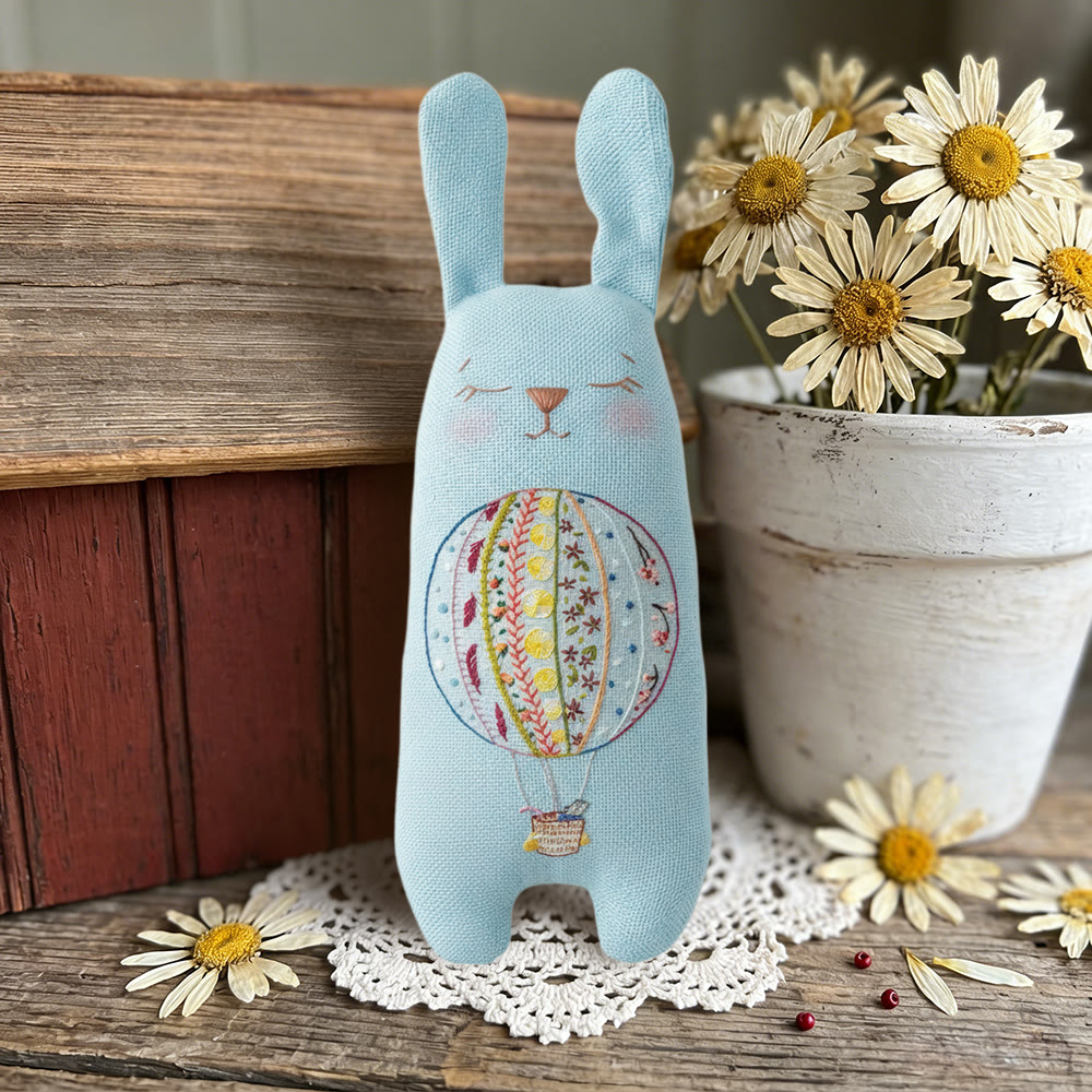 Rubbyoo Bunny Toy Embroidery Kit - Hot Air Balloon | New Baby Shower Gift | Boho Nursery Decor - image 6