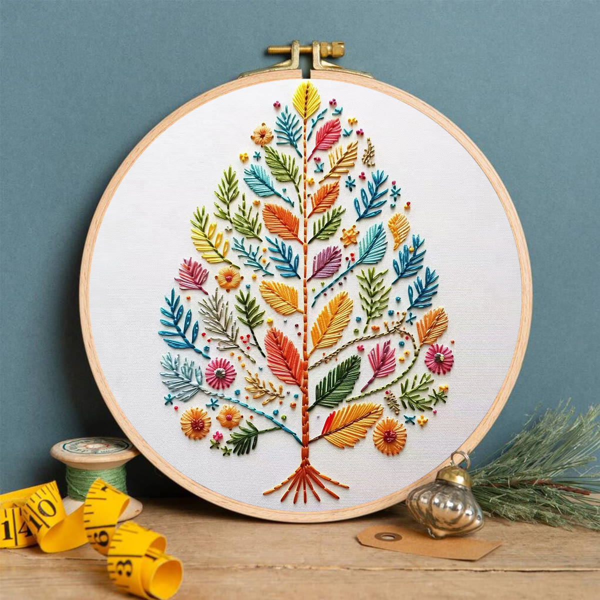Rubbyoo Embroidery Kit - Charming Tree | Unique Home Ornament | Easy Handmade Craft - image 5