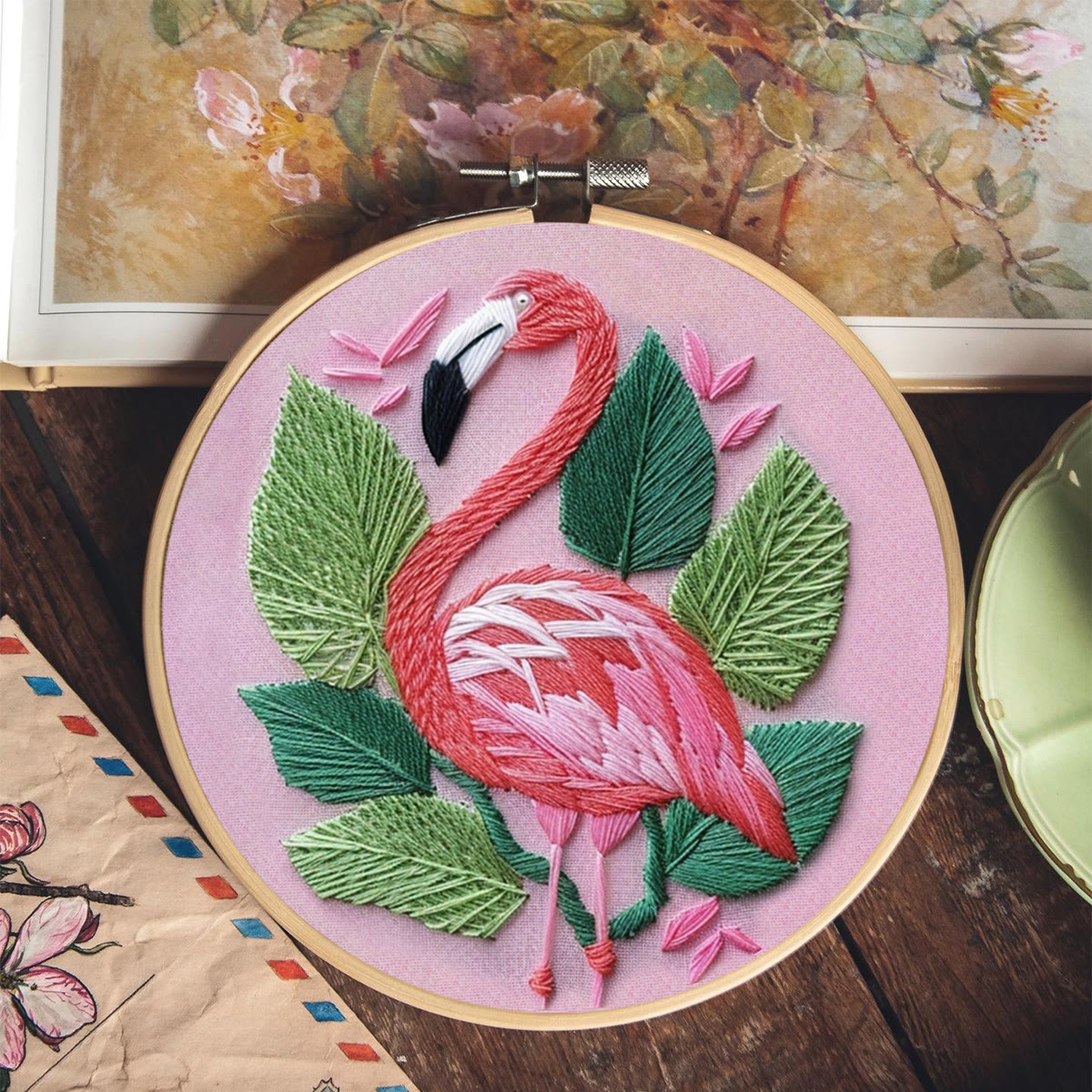 Rubbyoo Embroidery Kit-  Tropical Flamingo - image 7