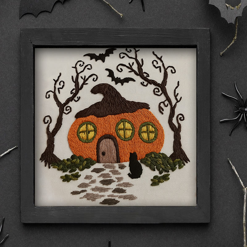 Rubbyoo Embroidery Kit - Mysterious Pumpkin House | Handmade Gifts For Helloween | Spooky Sewing Craft   - image 6