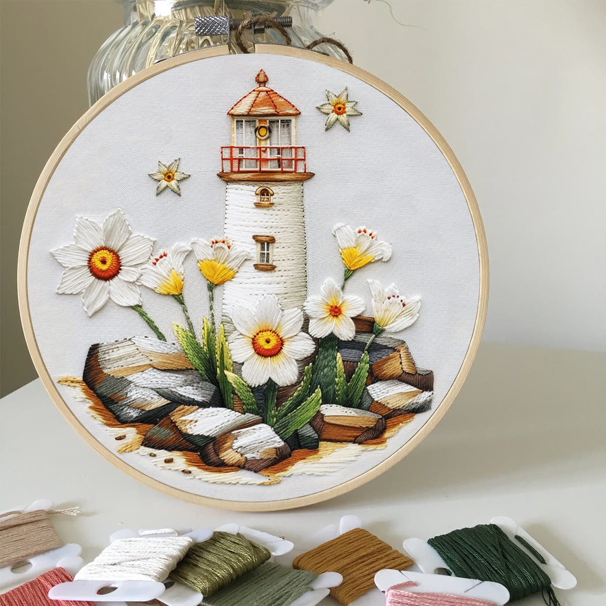 Rubbyoo Embroidery Kit-lighthouse Easy  Embroidery Kit For Beginners | Summer Crafts - image 5