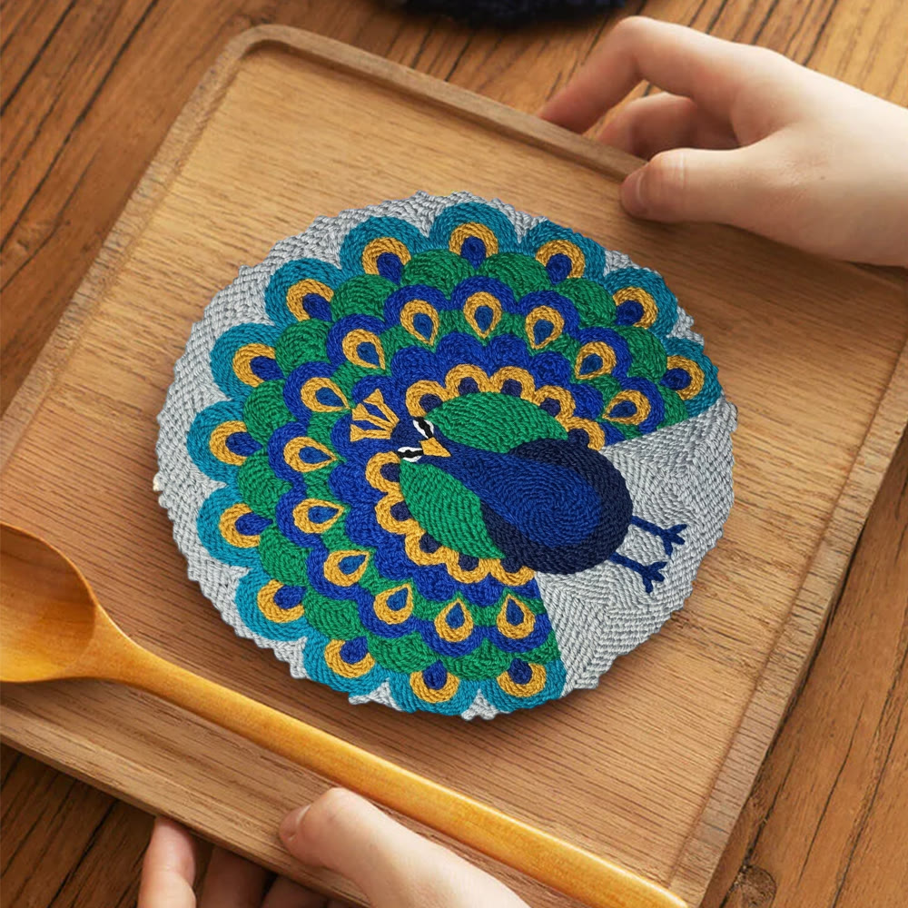 Peacock King Punch Needle Kit - Starter DIY Needlework Option | Delicate Animal Wall Art - image 8
