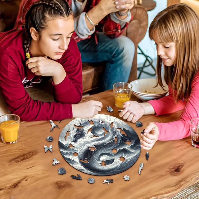 Rubbyoo Wind and Mountain Serpent Yin and Yang -2 Wooden Jigsaw Puzzle