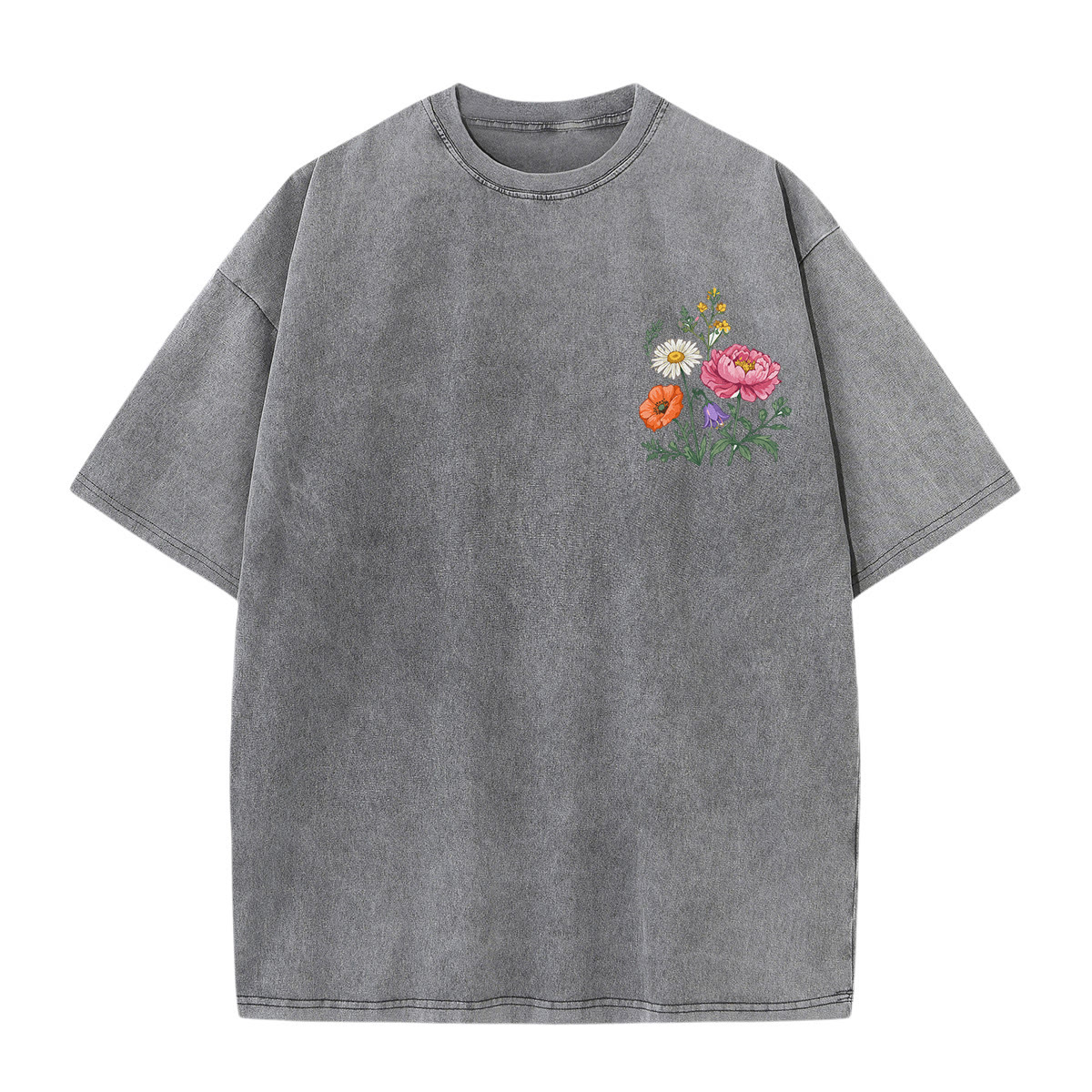 Rubbyoo Bloom In Your Own Time Double Sided Unisex Washed T-shirt Intricate Floral Outfit - image 16
