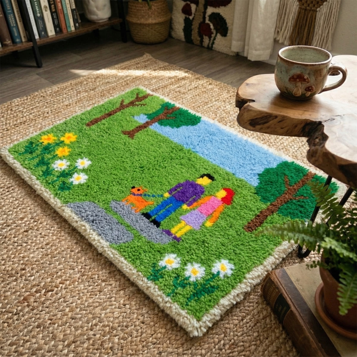 Rubbyoo Latch Hook Rug Kit - Park Date | Diy Handmade Carpet | Unique Anniversary Gift - image 4
