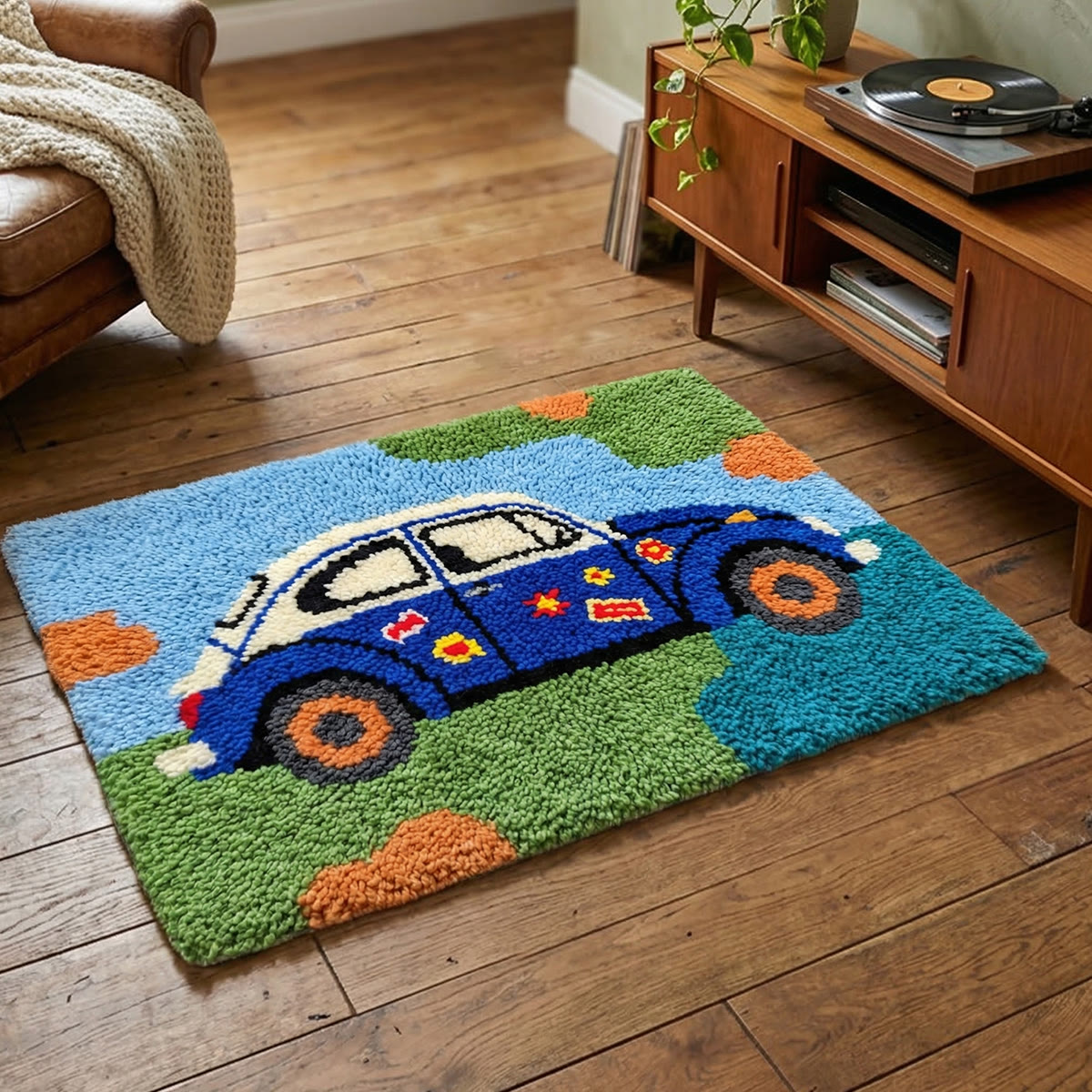Rubbyoo Latch Hook Rug Kit - Retro-style Car | Car Lover Gift | New Home Gift - image 4