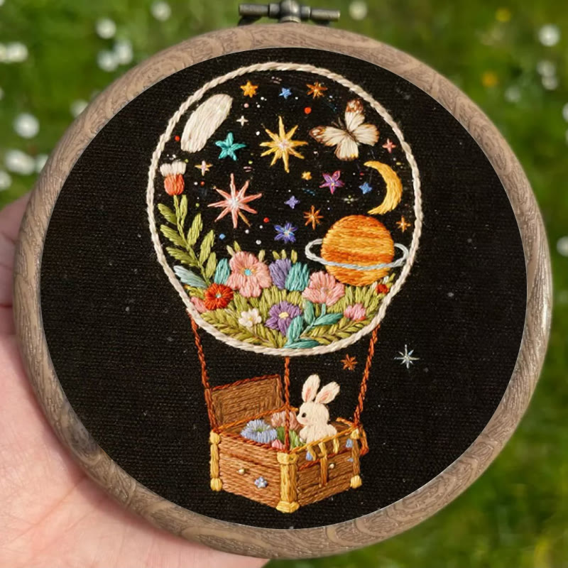 Rubbyoo Embroidery Kit - Bunny Cosmos Balloon | Enchanting Home Accent | Ideal Creative Gift - image 3