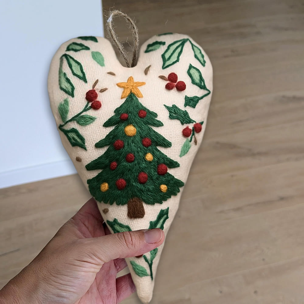 Rubbyoo Heart Embroidery Kit - Christmas Tree | Perfect Handmade Gift For Kid | Diy Needle Art  - image 9